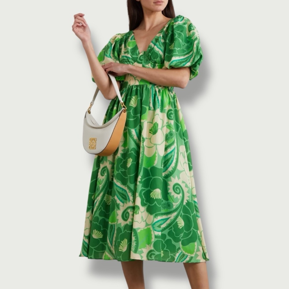 FARM Rio Tropical Groove Midi Dress | Small | Green Paisley | $150 | NWT